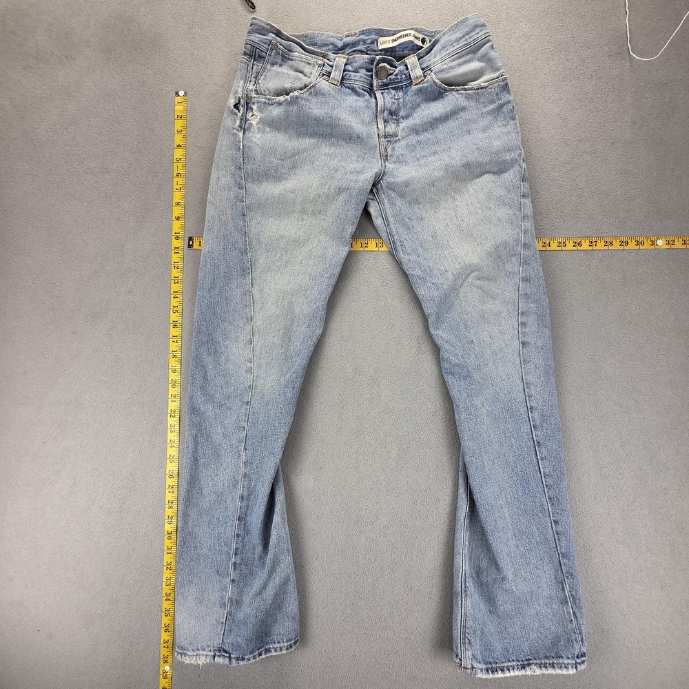 Vintage Levis Engineered Jeans Womens Blue Twisted Straight Leg Hole Fits 30x32